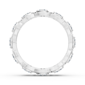 Bague d'éternité Birgie en or blanc 14 carats et diamants – Élégance marquise intemporelle