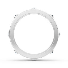 « Élégante bague en or blanc avec diamants ronds en forme de lunette »
