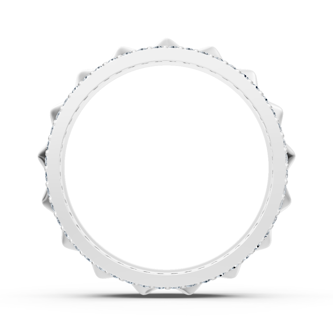 Bague élégante en or blanc avec diamants ronds en forme de griffes