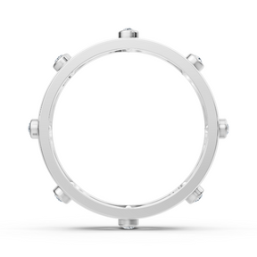 Bague élégante en or blanc avec diamants ronds en forme de lunette