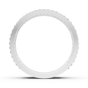 Bague en or blanc avec diamants ronds en forme de griffes