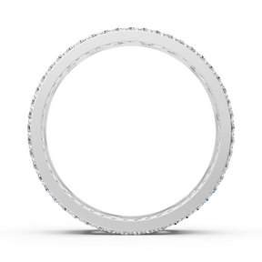 Modern white gold ring with round diamonds in prong design