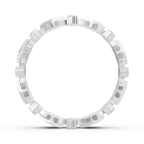 White gold ring with round diamonds