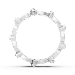 Bague en or blanc avec diamants ronds