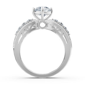 Extravagant diamond engagement ring in 14 carat white gold