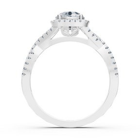 Bague de fiançailles Birgie Passion Halo en or blanc avec diamants