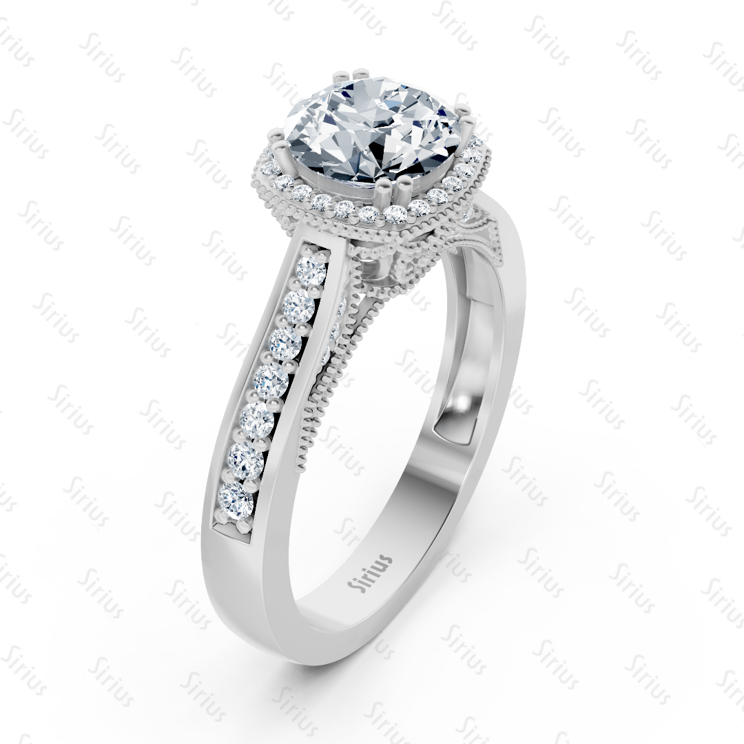 Bague solitaire diamant or blanc