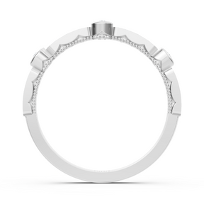 Bague Mémoire en or blanc avec diamants
