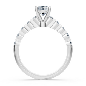 Bague Demi-Éternité et Solitaire Diamant Or Blanc