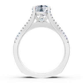 Bague Éternité et Pavé de Diamants en Or Blanc