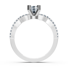 Bague Twist Eternity et Solitaire en or blanc avec diamant