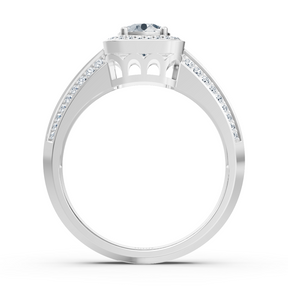 Bague en or blanc 14 carats avec diamant taille princesse de 1,41 carat