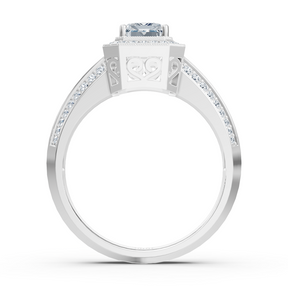 Bague Birgie Sirius en or blanc avec diamants et émeraude taille ronde et émeraude
