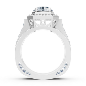 Bague Birgie Sirius en or blanc avec diamant taille ronde halo Passion