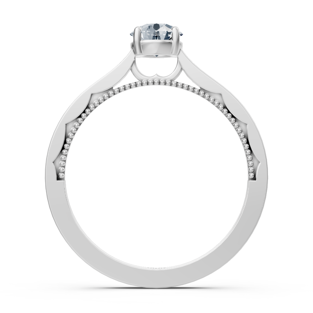 Birgie Sirius white gold solitaire round cut diamond ring
