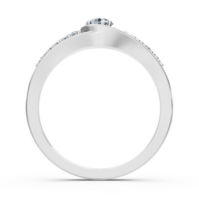 Bague en or blanc avec diamants latéraux de 0,30 carat