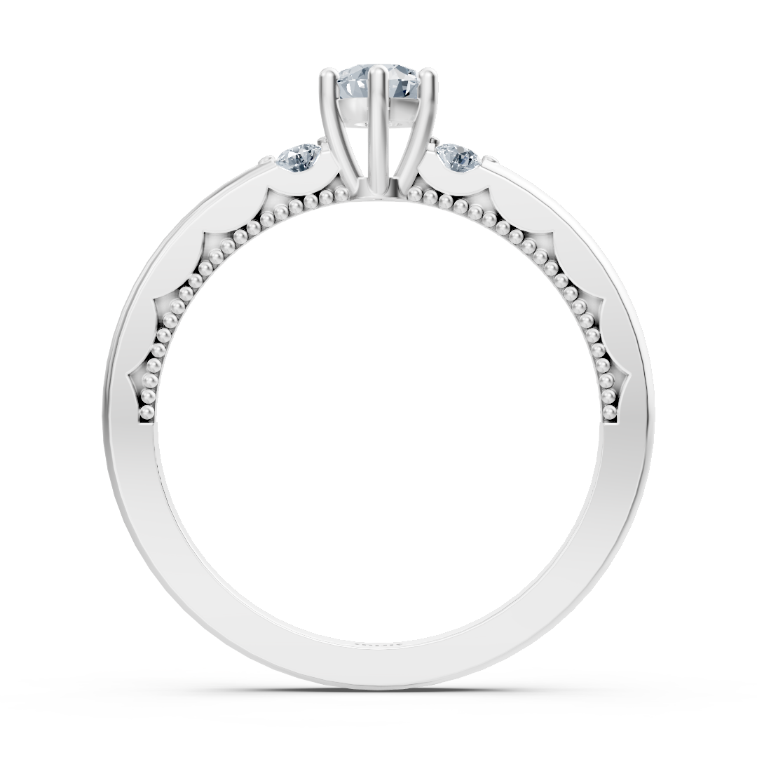 0.25 carat solitaire diamond accent ring in white gold