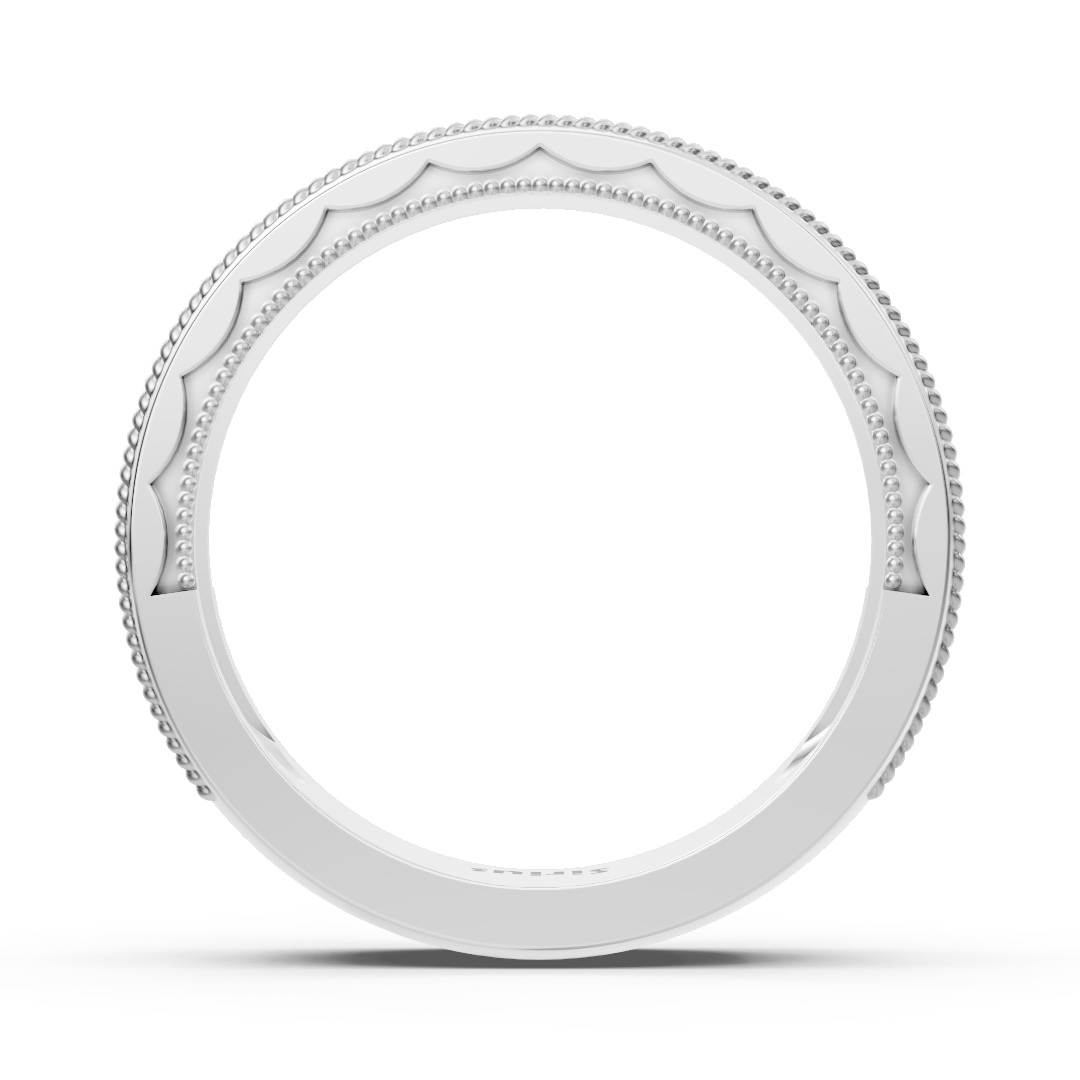 0.05 carat diamond men's wedding ring in white gold