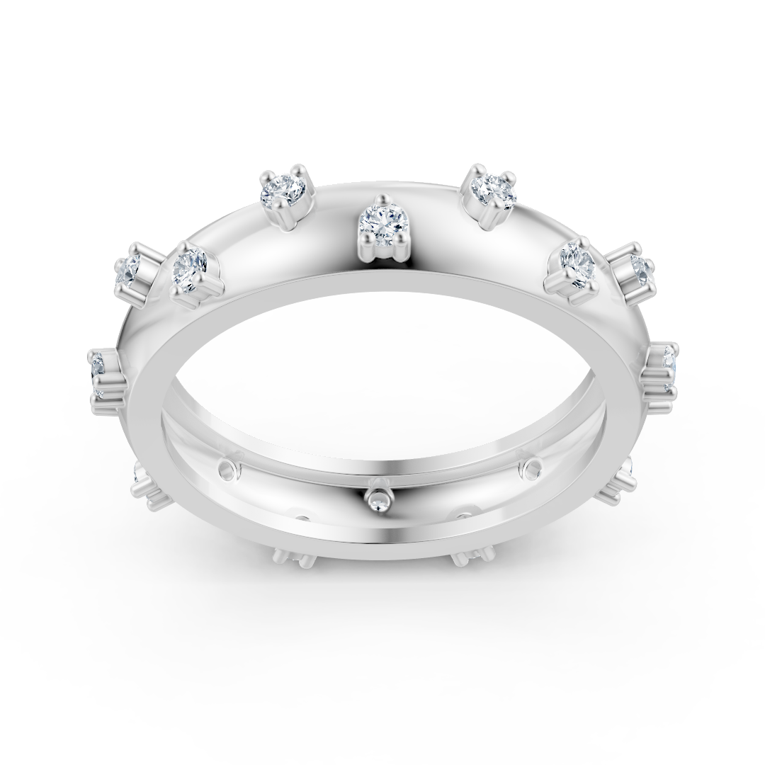 Bague élégante en or blanc 14 carats avec diamants – 0,252 carat