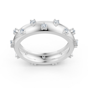 Bague élégante en or blanc 14 carats avec diamants – 0,252 carat