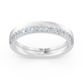 Eleganter Halbmemory-Ring mit Diamanten in Weissgold 14K