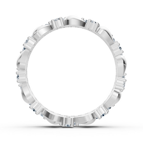 Birgie Diamant-Ewigkeitsring 14K Weißgold – Rundschliff, 2 mm & 1,5 mm