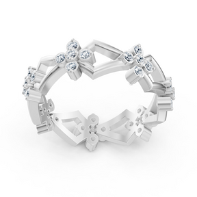 Bague diamant Birgie en or blanc 14 carats avec diamants ronds taille brillant