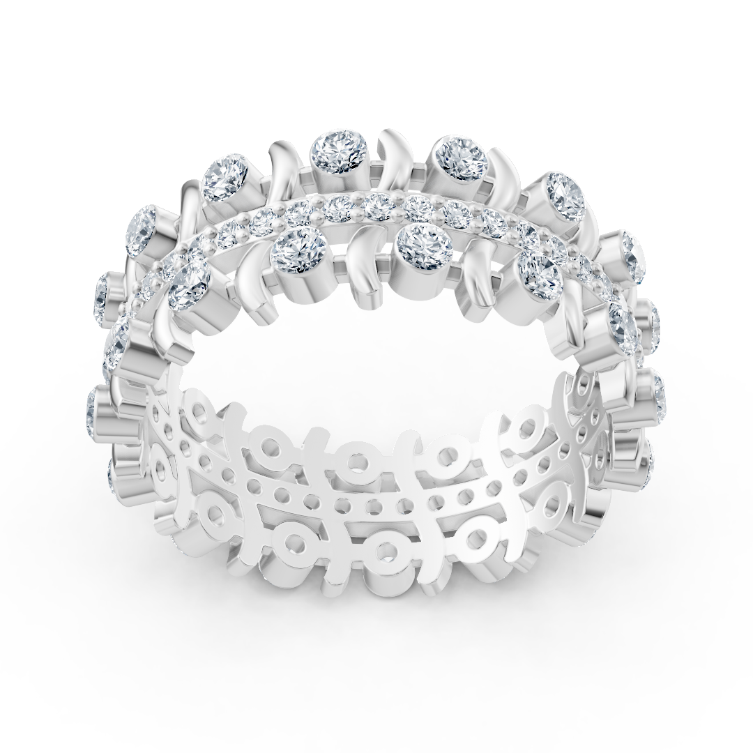 Bague en or blanc 14 carats sertie d'un diamant noble, environ 0,74 carat