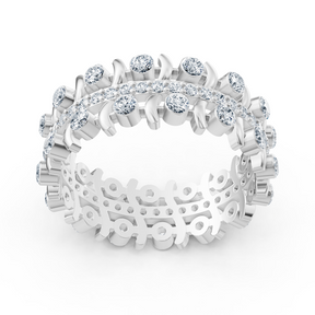 Bague en or blanc 14 carats sertie d'un diamant noble, environ 0,74 carat