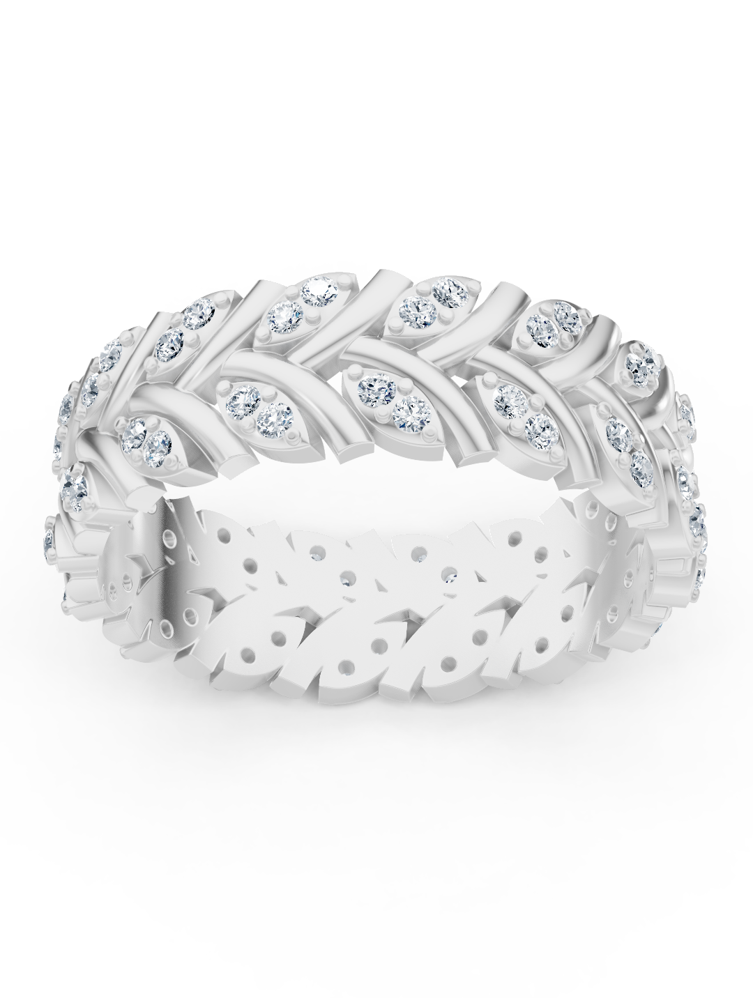 Bague d'éternité Birgie en or blanc 14 carats avec diamants