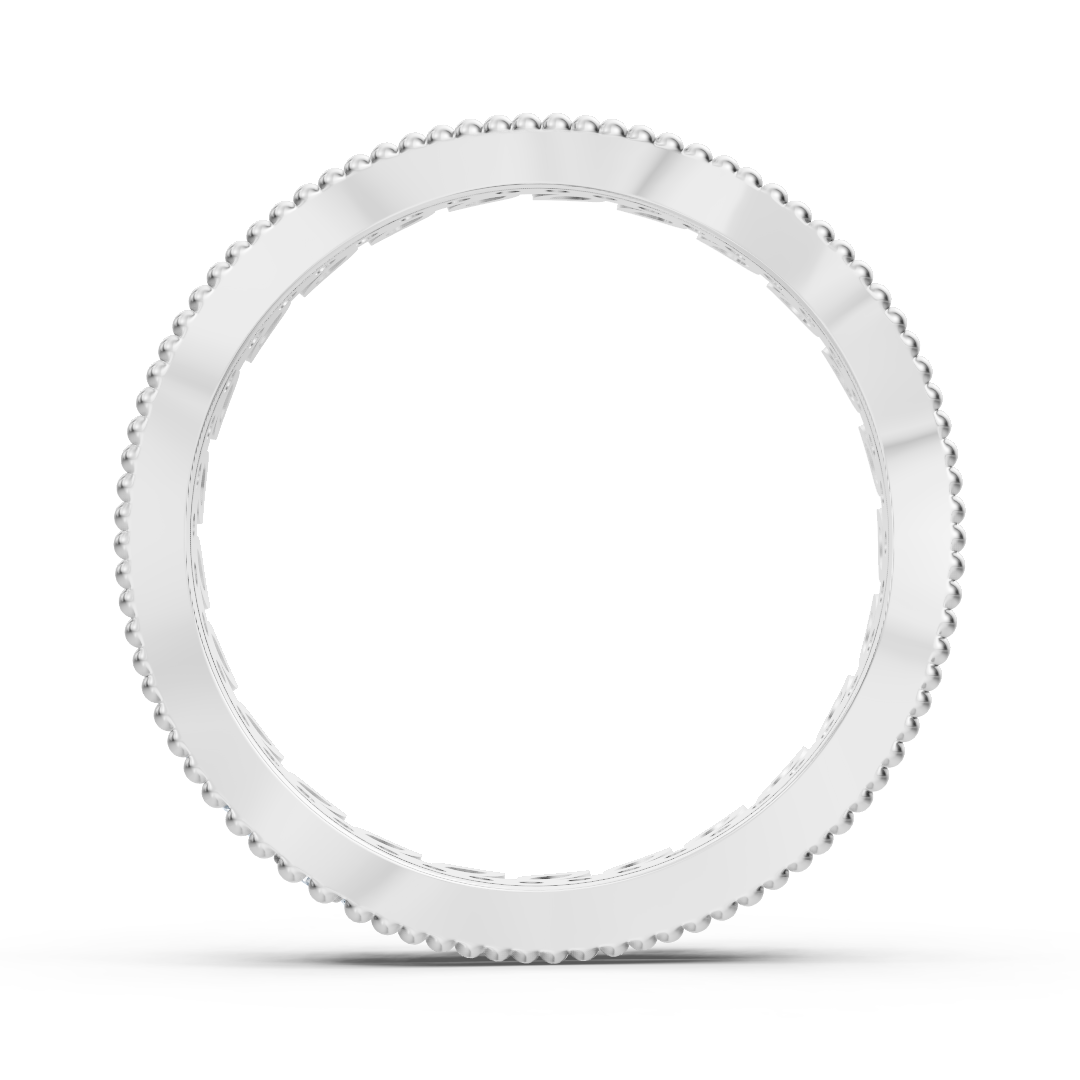 Bague couronne de diamants en or blanc 14 carats - bague pour femme en filigrane avec diamants