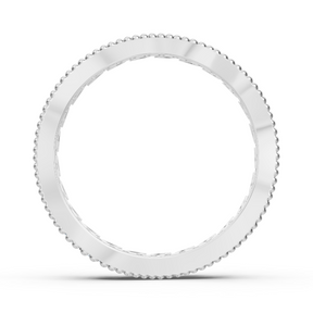 Bague couronne de diamants en or blanc 14 carats - bague pour femme en filigrane avec diamants