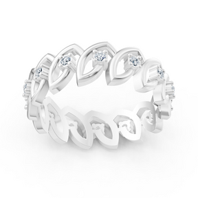 Bague élégante en or blanc avec diamants taille ronde – design délicat