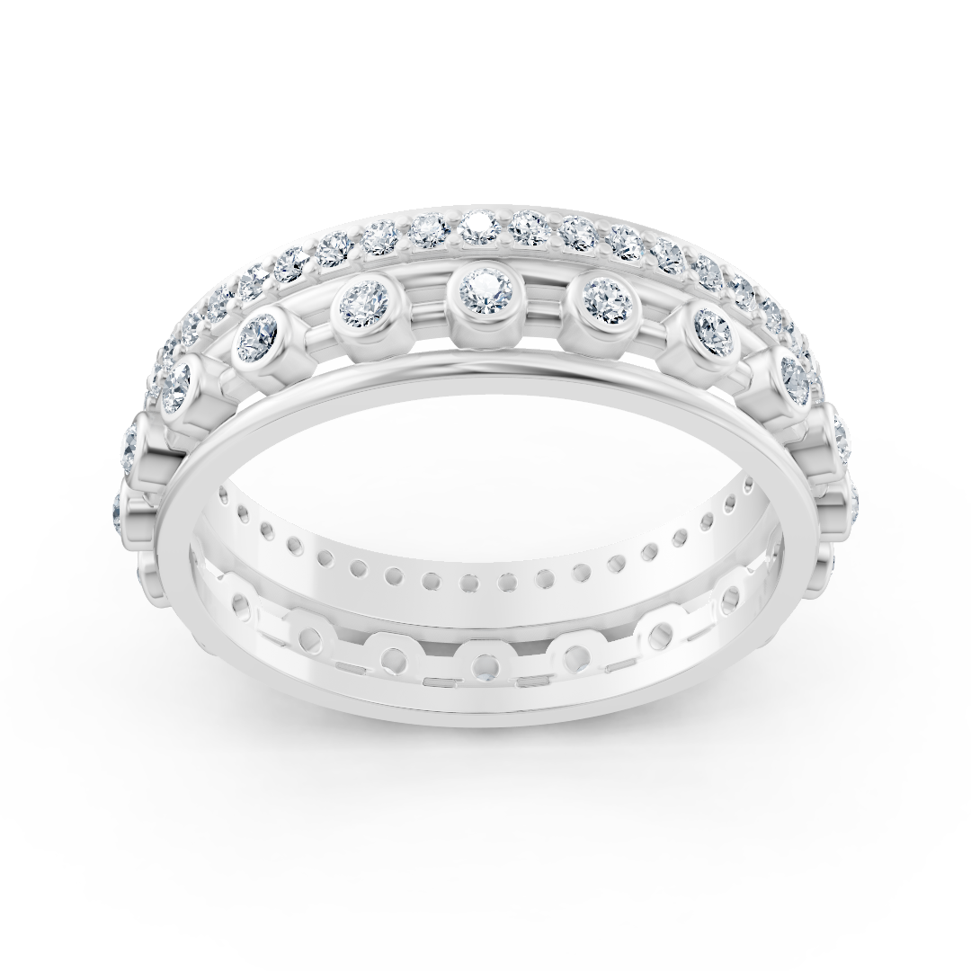 Bague Pırlanta Pavé en or blanc 14 carats « Glamour »
