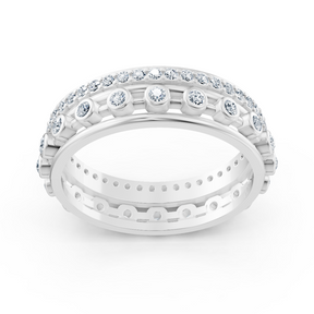 Bague Pırlanta Pavé en or blanc 14 carats « Glamour »
