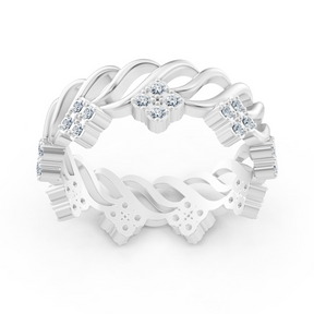Bague en or blanc 14 carats avec diamants « Fleur de glace »