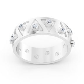 Bague Birgie en or blanc 14 carats avec diamants en zigzag - Modern Swing