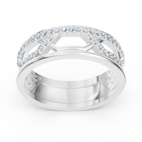 Bague en or blanc avec diamants ronds en forme de griffes