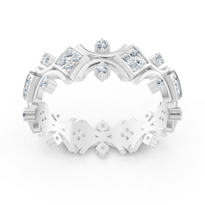White gold ring with round diamonds