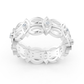 Bague en or blanc avec diamants ronds