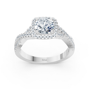 Bague de fiançailles Birgie Passion Halo en or blanc avec diamants