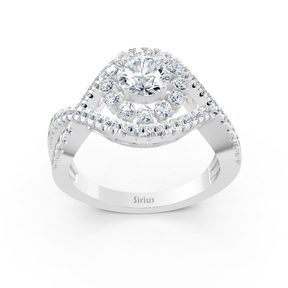 white gold diamond halo engagement ring