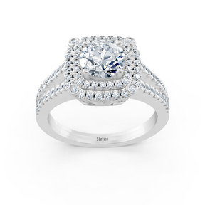 white gold double halo diamond engagement ring