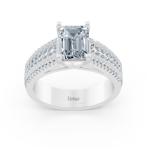 white gold octagon amethyst diamond engagement ring