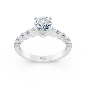 Bague solitaire classique en or blanc avec diamant