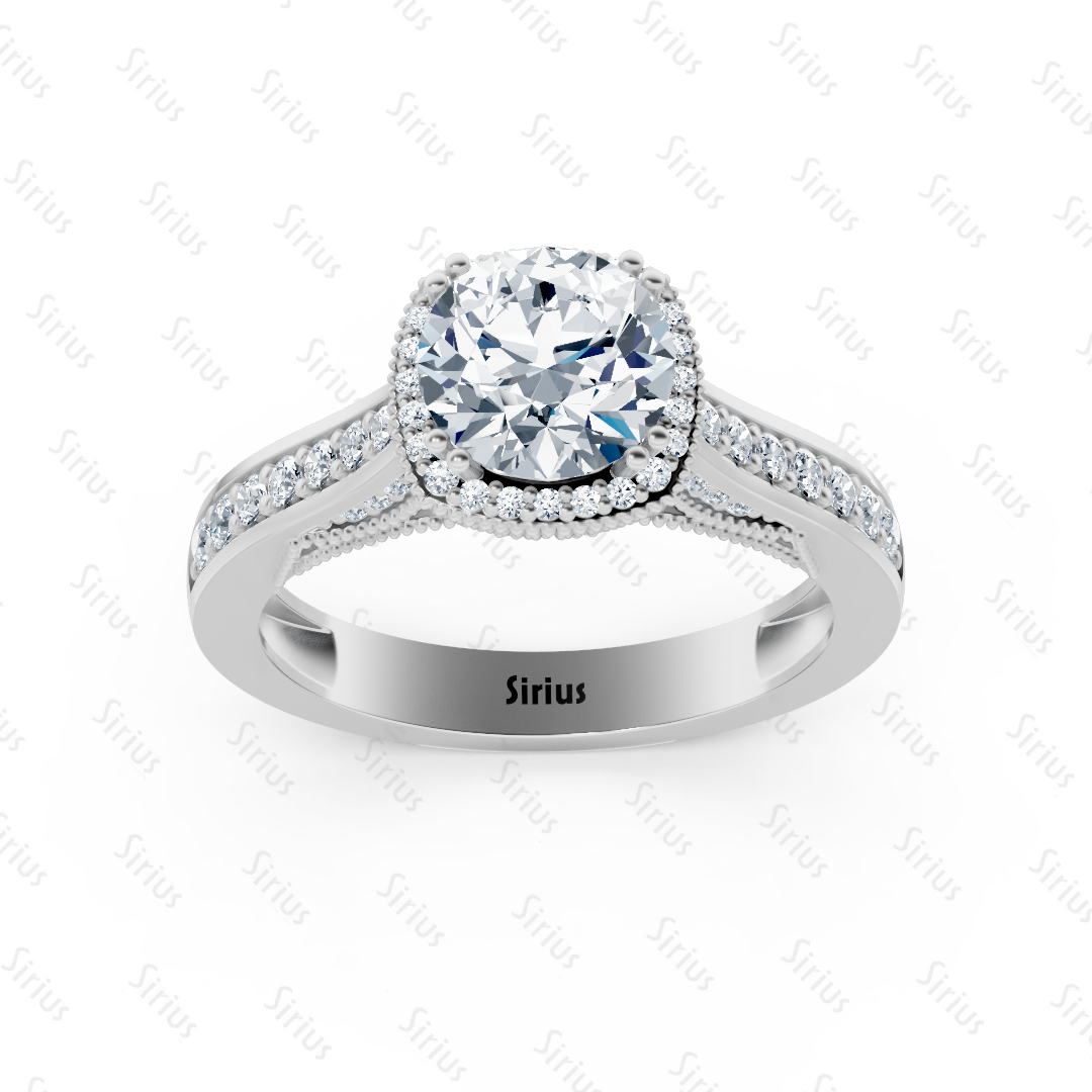 Bague solitaire diamant or blanc