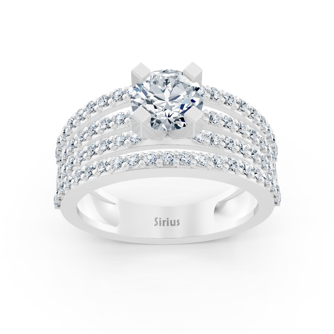 Bague Éternité et Solitaire Diamant Or Blanc