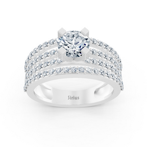 Bague Éternité et Solitaire Diamant Or Blanc
