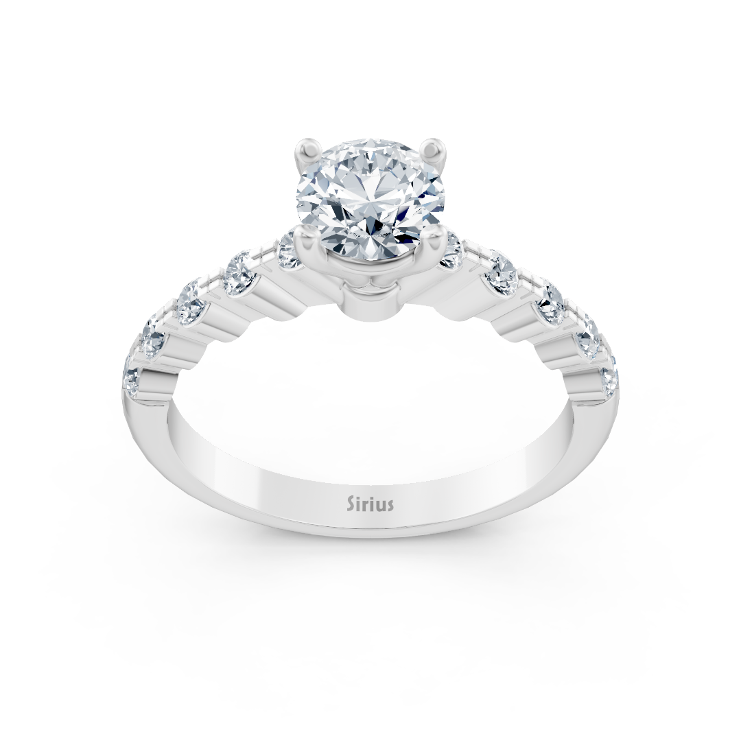 Bague Demi-Éternité et Solitaire Diamant Or Blanc