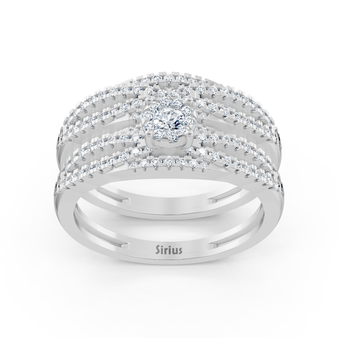 Bague de mariage en or blanc avec diamants